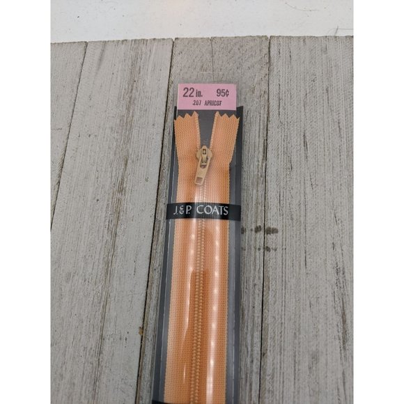 Vintage J&P Coats Flex Knit Zipper 22" Apricot 207 Orange - Picture 2 of 4